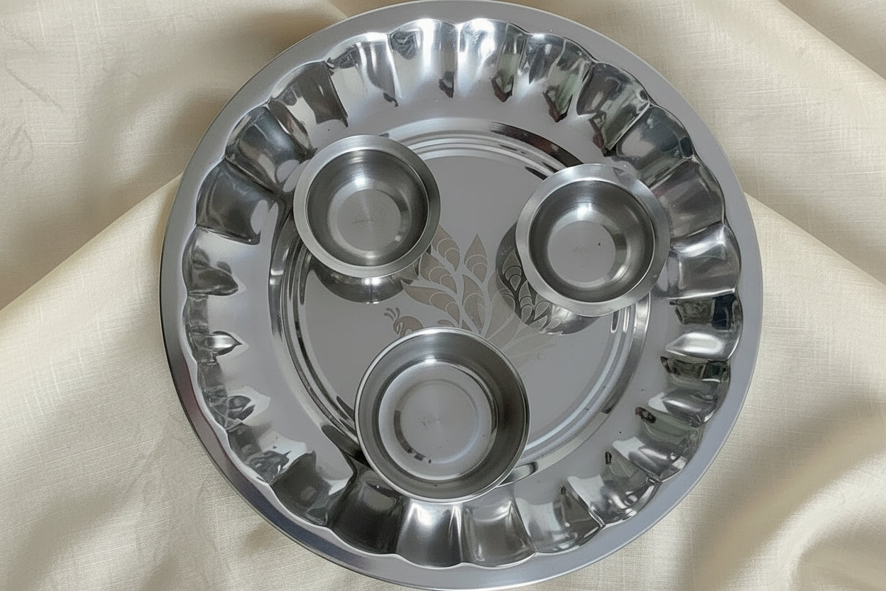 Silver plated Pooja Thali