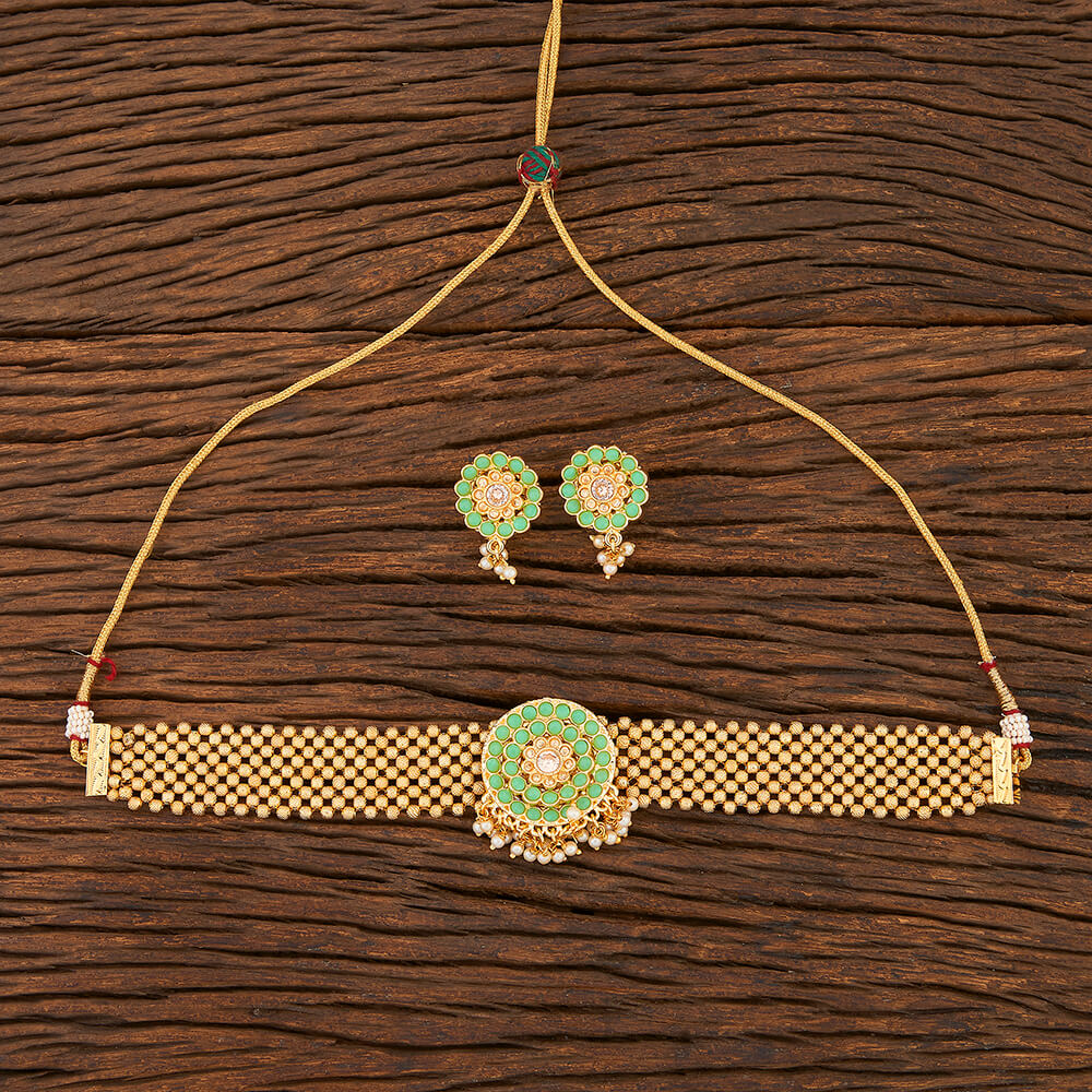 Antique Beads Necklace – Gold Plated