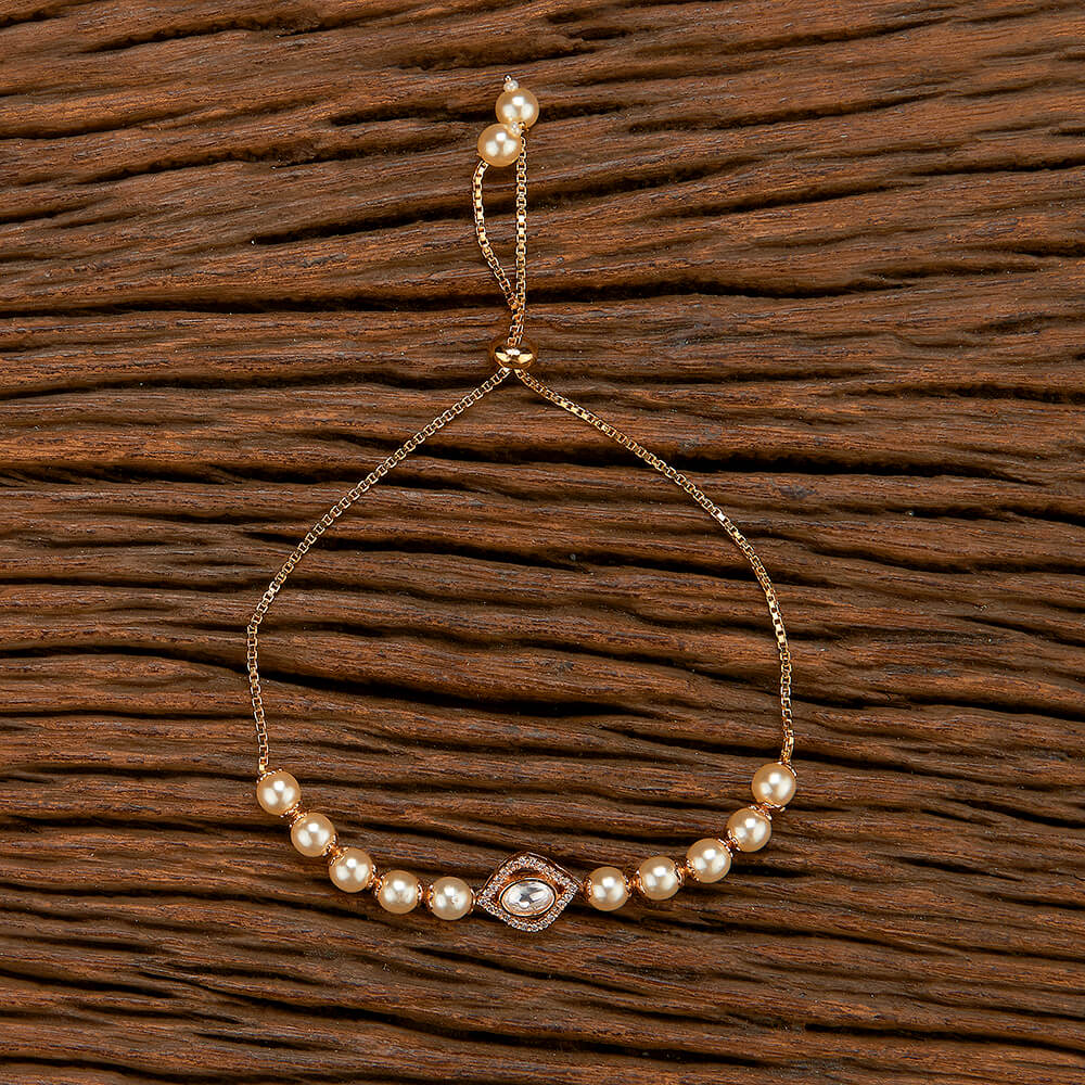 Kundan Adjustable Bracelet – Gold Plated