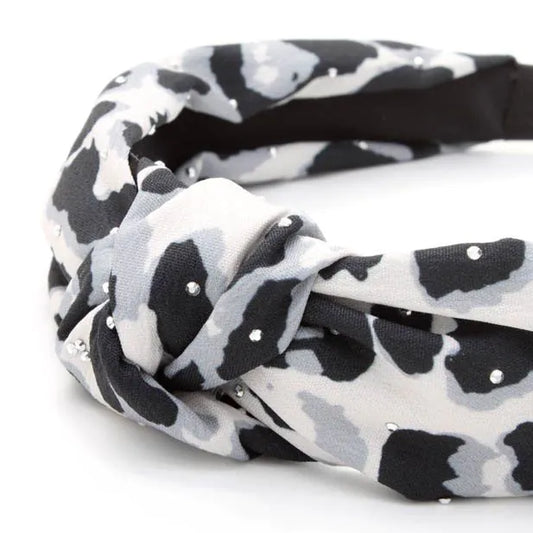 Molly and Rose 3cm wide animal print knotted aliceband