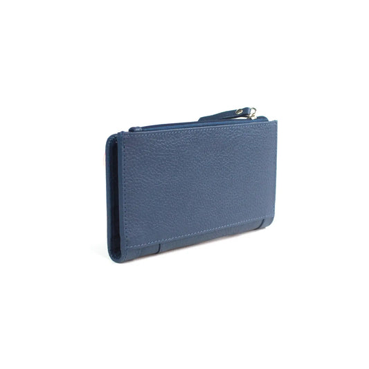 Leather Purse with Grain Finish, 11 Card Slots, ID Window & RFID Protection