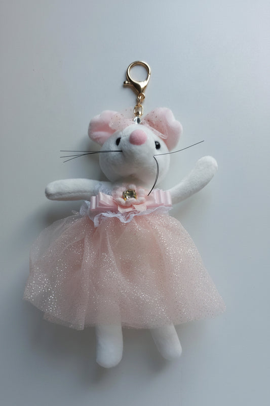 Softie Squad Mouse Keyring – Plush Bag Charm, Cute Fluffy Keychain, Gift for Kids & Teens