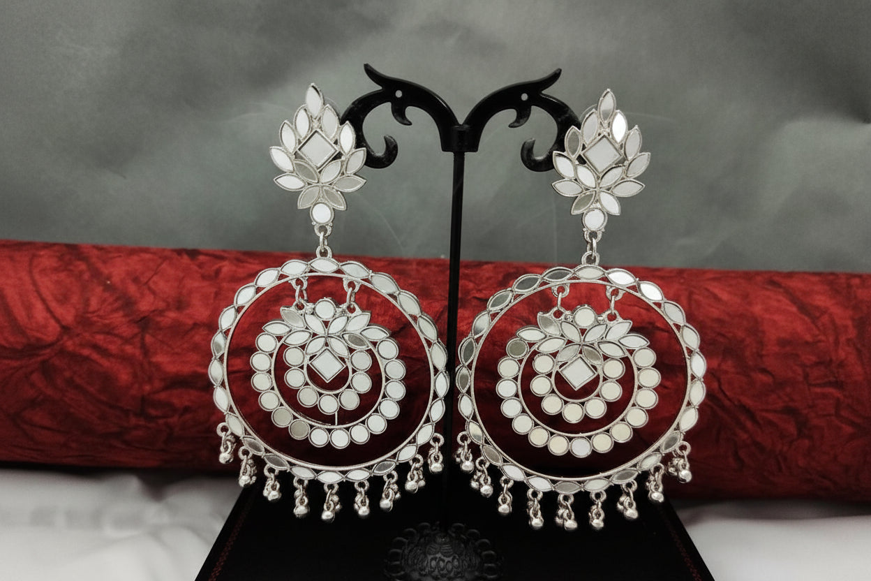 Antique Designer Full Stones Oxidized Silver Party wear Earring