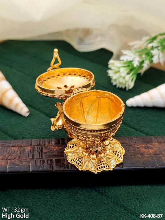 Beautiful High Gold Polish Full Stone Sindoor Box