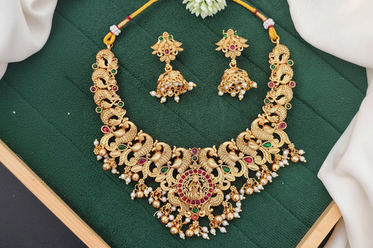 Traditional South Indian Temple Jewellery Necklace Set