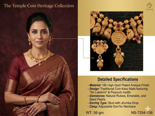 Temple Jewelry Choker Style Coin Necklace Set