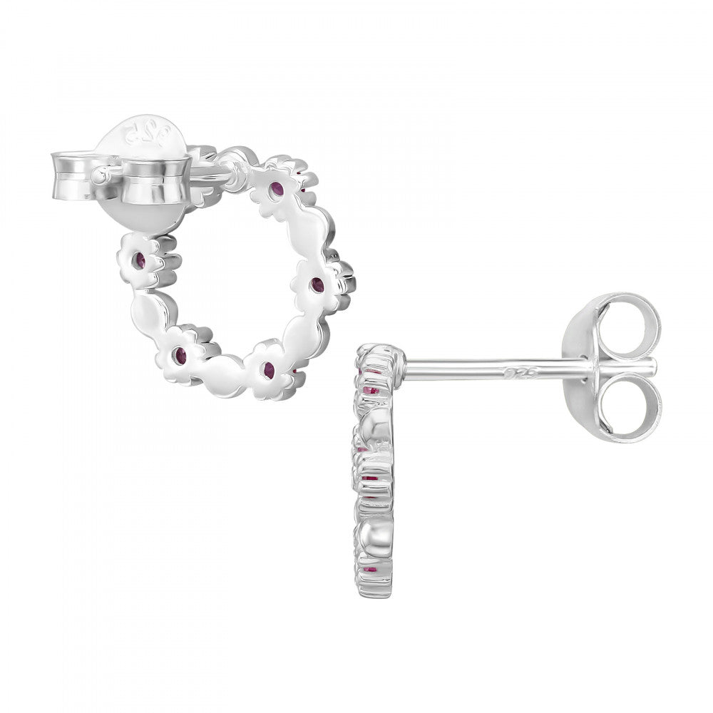 925 Sterling Silver CZ Wreath Stud Earrings