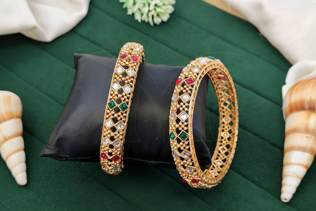Antique Kundan Designer Bangles Set for Women