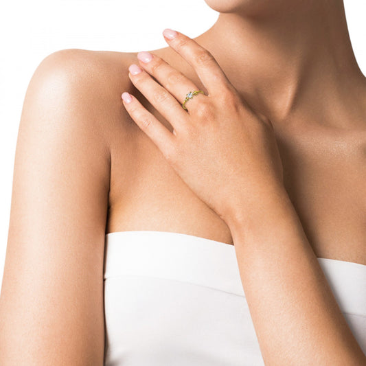 Heart & Arrow CZ Ring – Gold‑Plated 925 Sterling Silver