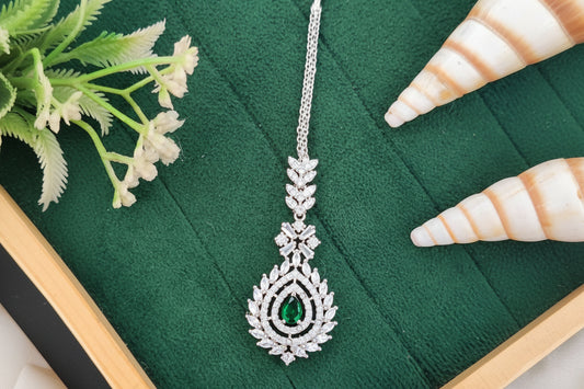 Designer Drop Style Maang Tikka Wedding Accessory