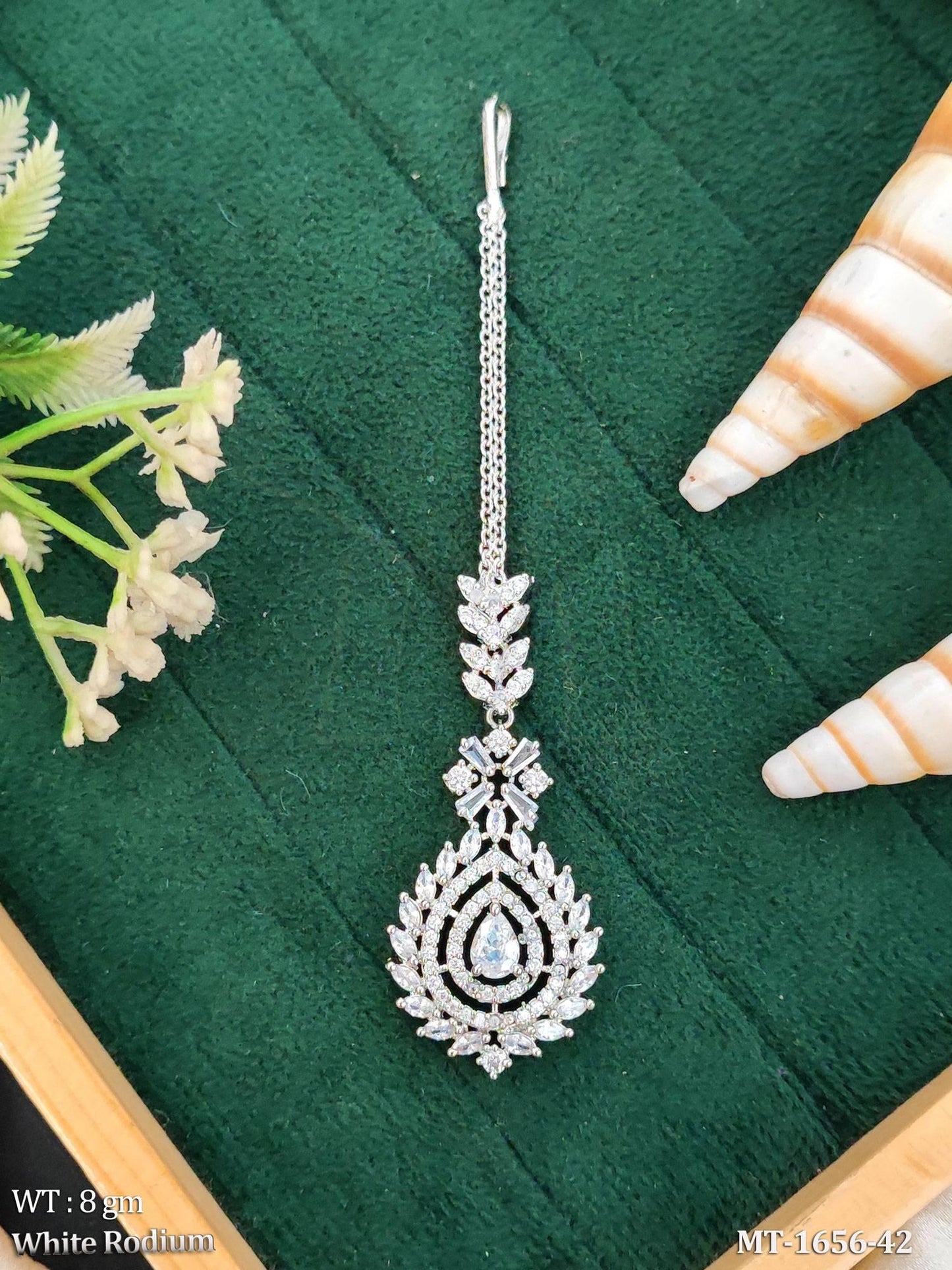 Designer Drop Style Maang Tikka Wedding Accessory