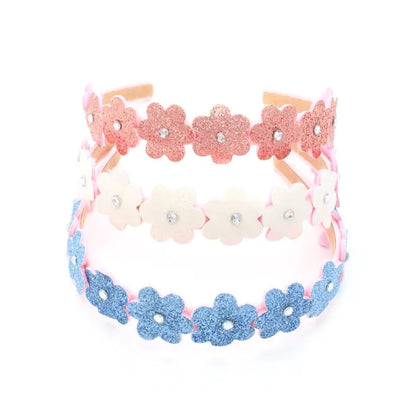 Molly and Rose 1.3cm wide glitter flower aliceband