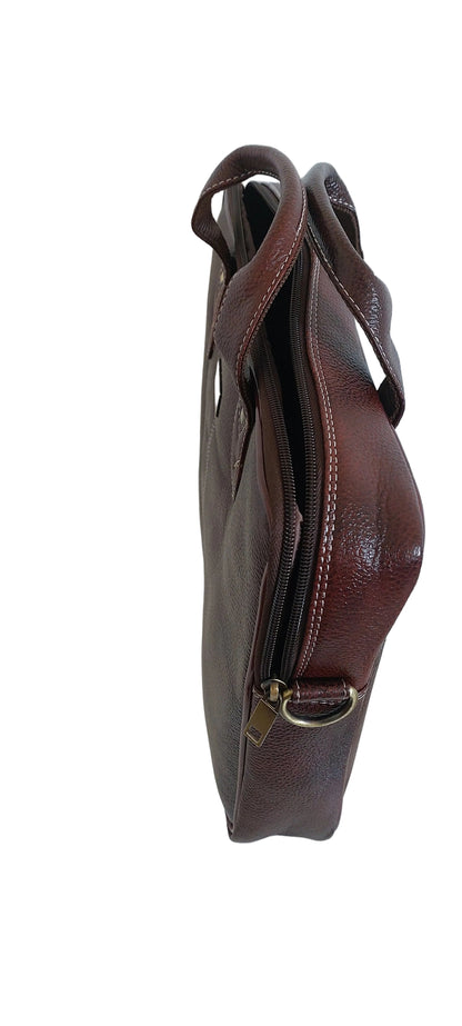 Premium Genuine Leather Office Bag – Structured Business Briefcase with Shoulder Strap
