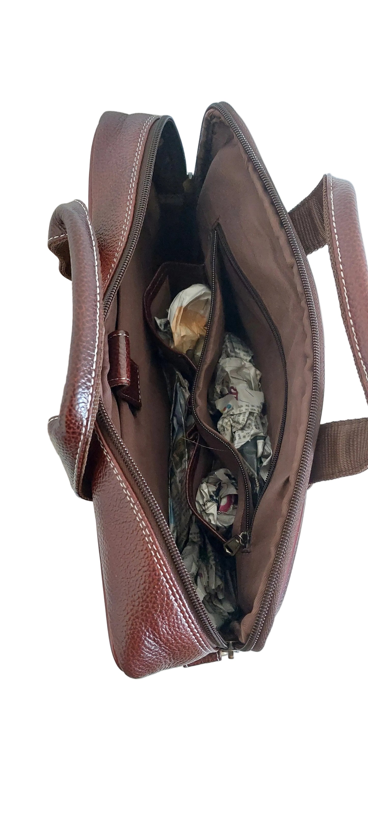 Premium Genuine Leather Office Bag – Structured Business Briefcase with Shoulder Strap