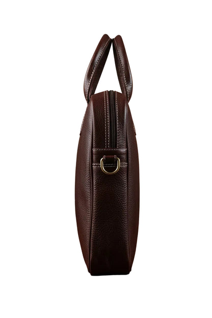Premium Genuine Leather Office Bag – Structured Business Briefcase with Shoulder Strap