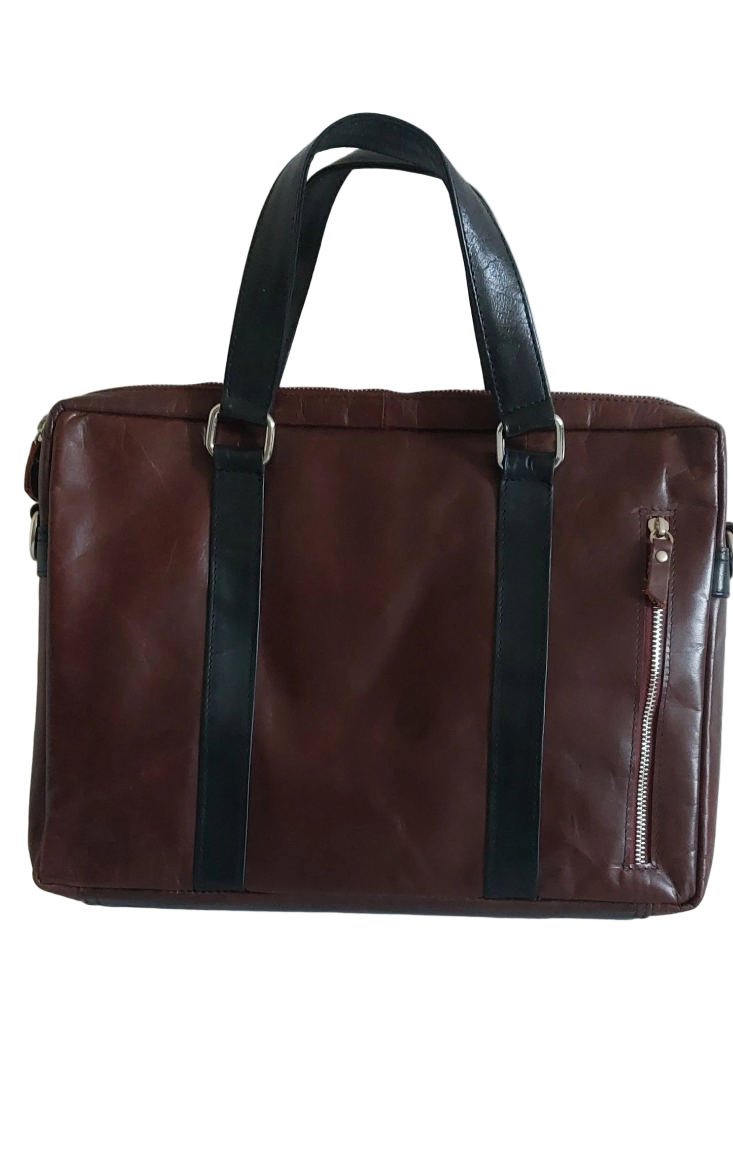 Premium Genuine Leather Office Laptop Bag – Structured Business Briefcase with Shoulder Strap
