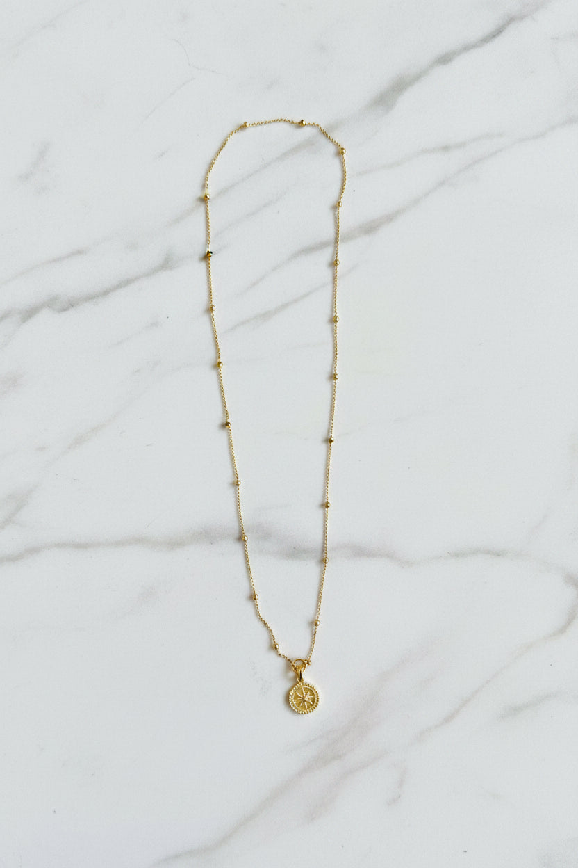 925 Sterling Silver (45cm) Gold‑Plated Beaded Chain Necklace