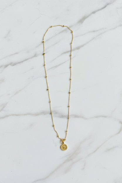925 Sterling Silver (45cm) Gold‑Plated Beaded Chain Necklace
