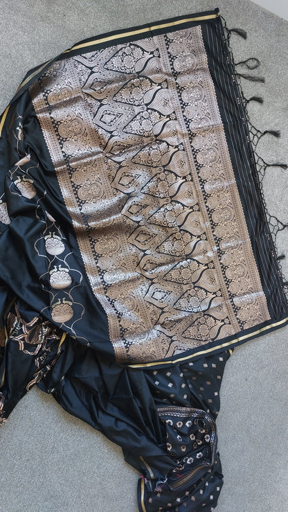 Satin Silk With Weaving work Party Wear Saree