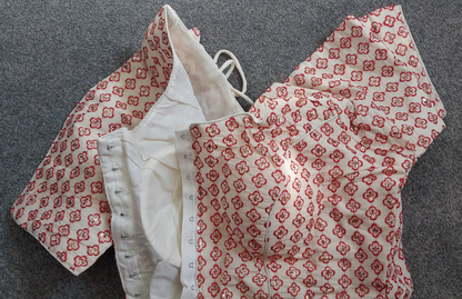 Pure Khadi Embroidered Blouse with Front Open Hook (Free Size 38–42)