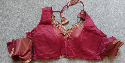 Cosmos Silk Embroidered Blouse with Zari & Sequin Work (Free Size 34–40)