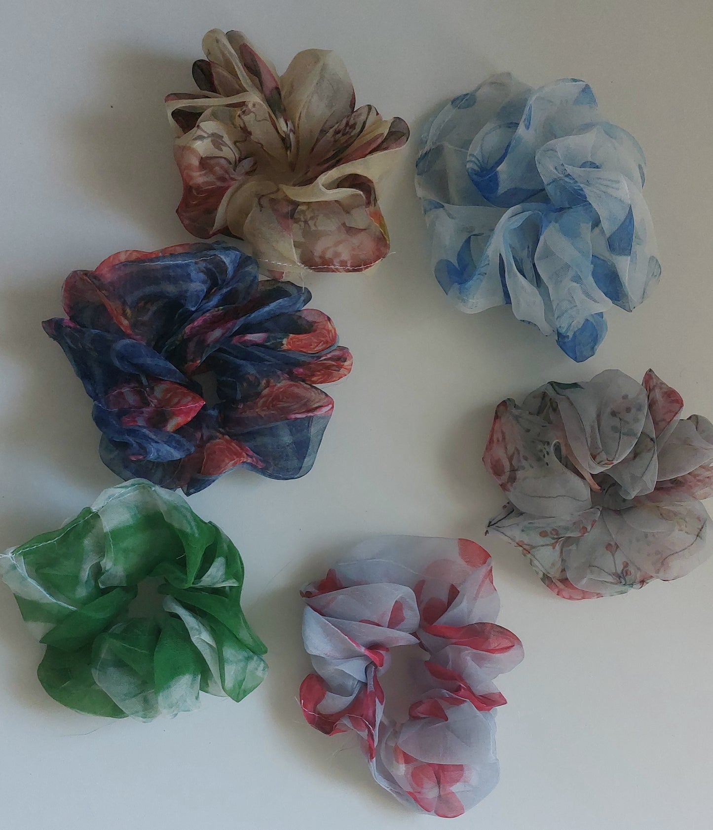 Luxury 6 Pcs Organza Oversized Large Scrunchies for Women & Girls – Soft, Voluminous Hair Ties
