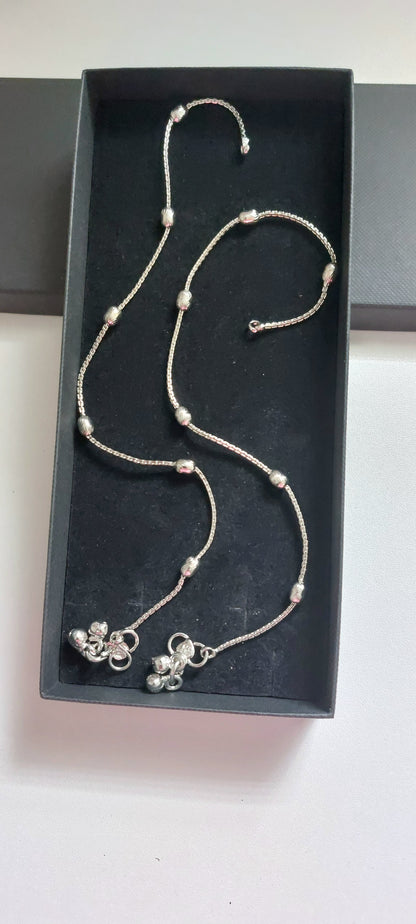 Lightweight Oxidized Silver Anklet for Everyday Styling