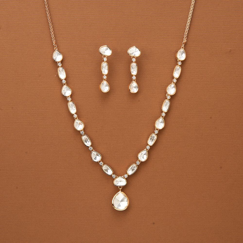 Kundan Delicate Necklace Set – Carat Plated