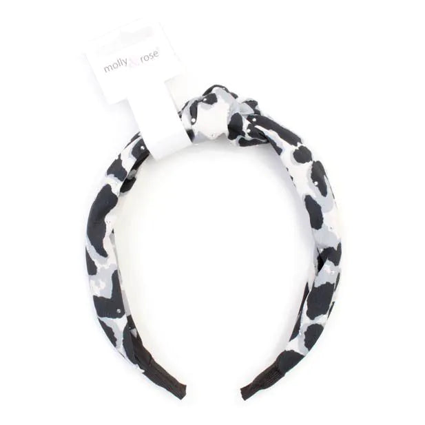 Molly and Rose 3cm wide animal print knotted aliceband
