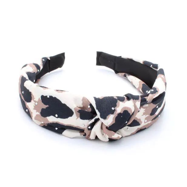 Molly and Rose 3cm wide animal print knotted aliceband