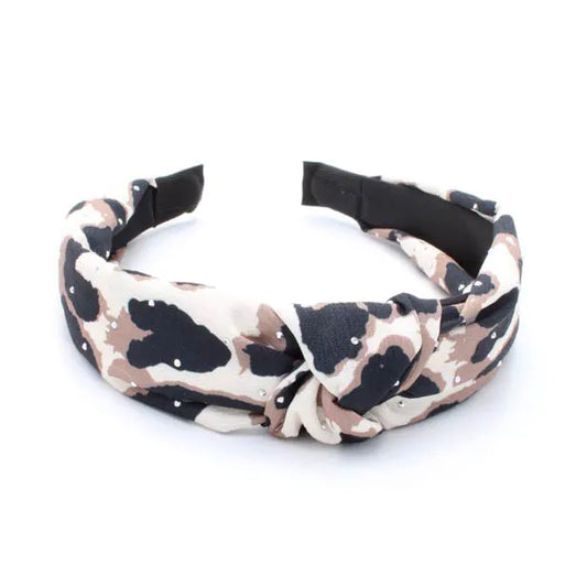 Molly and Rose 3cm wide animal print knotted aliceband