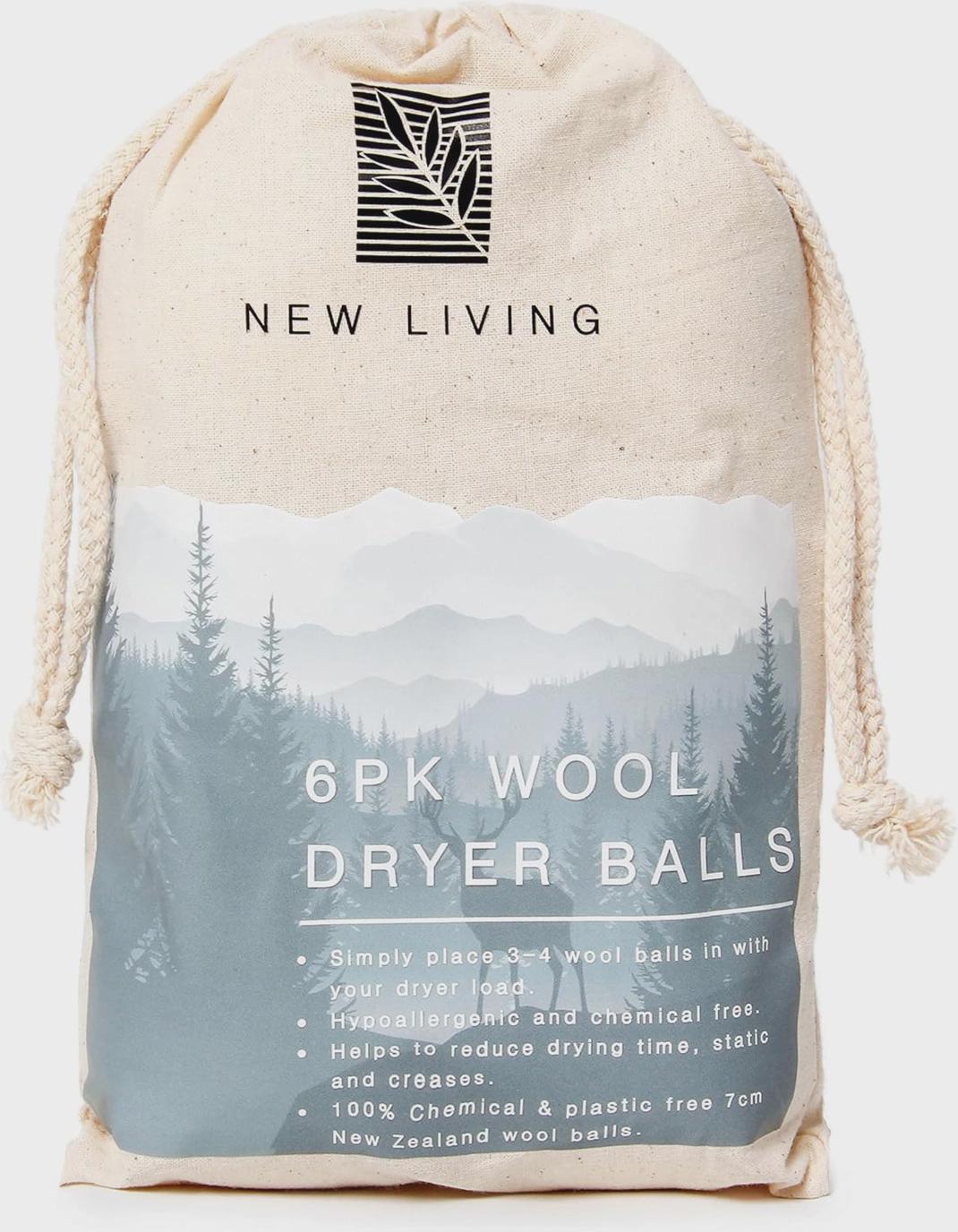 XL Wool Dryer Balls 6 Pack – 7cm Handmade Organic New Zealand Wool, Natural Fabric Softener, Chemical‑Free, Reduces Static & Drying Time