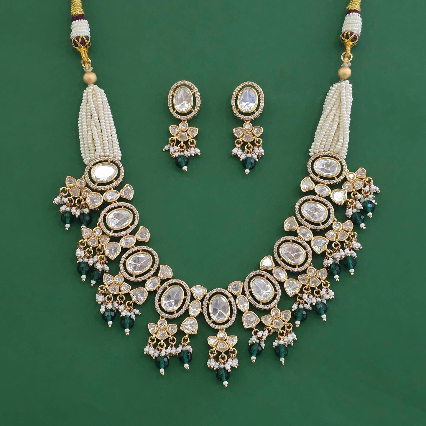 Kundan Pearl Necklace Set – Carat Plated