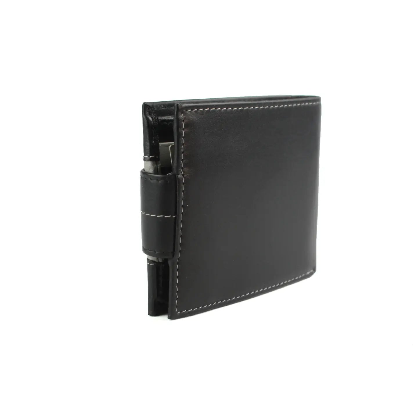 Leather Tri‑Fold Wallet with Contrast Colour Tab, 7 Card Slots & Large ID Window