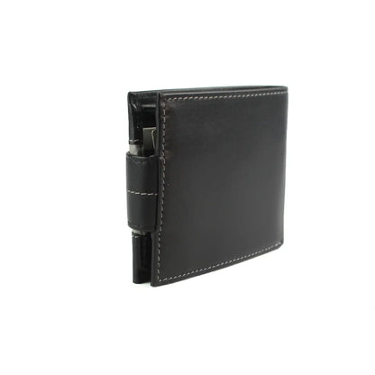 Leather Tri‑Fold Wallet with Contrast Colour Tab, 7 Card Slots & Large ID Window