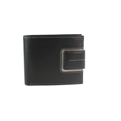Leather Tri‑Fold Wallet with Contrast Colour Tab, 7 Card Slots & Large ID Window