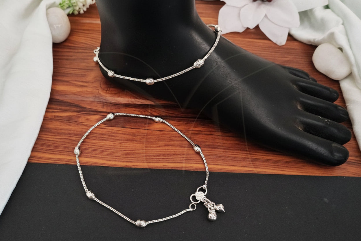 Fancy Design Antique Style Oxidised Silver Polish Beautiful Anklet
