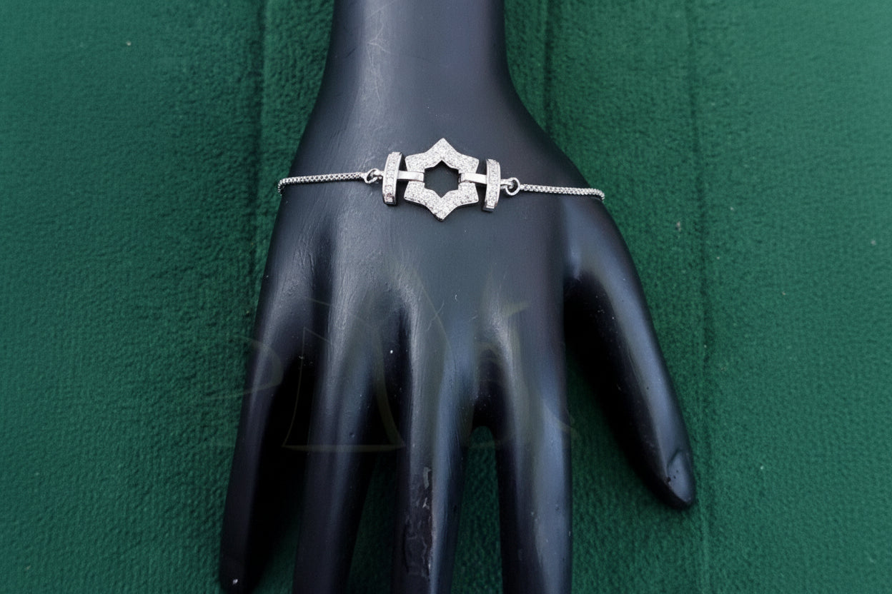 American Diamond White Rhodium Designer Bracelet