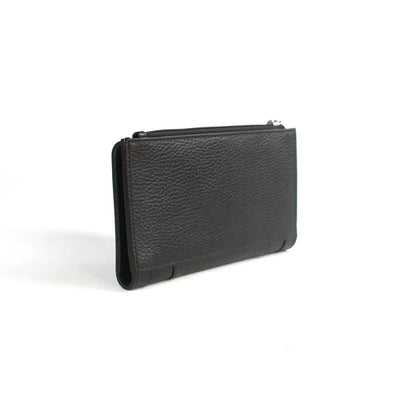 Leather Purse with Grain Finish, 11 Card Slots, ID Window & RFID Protection