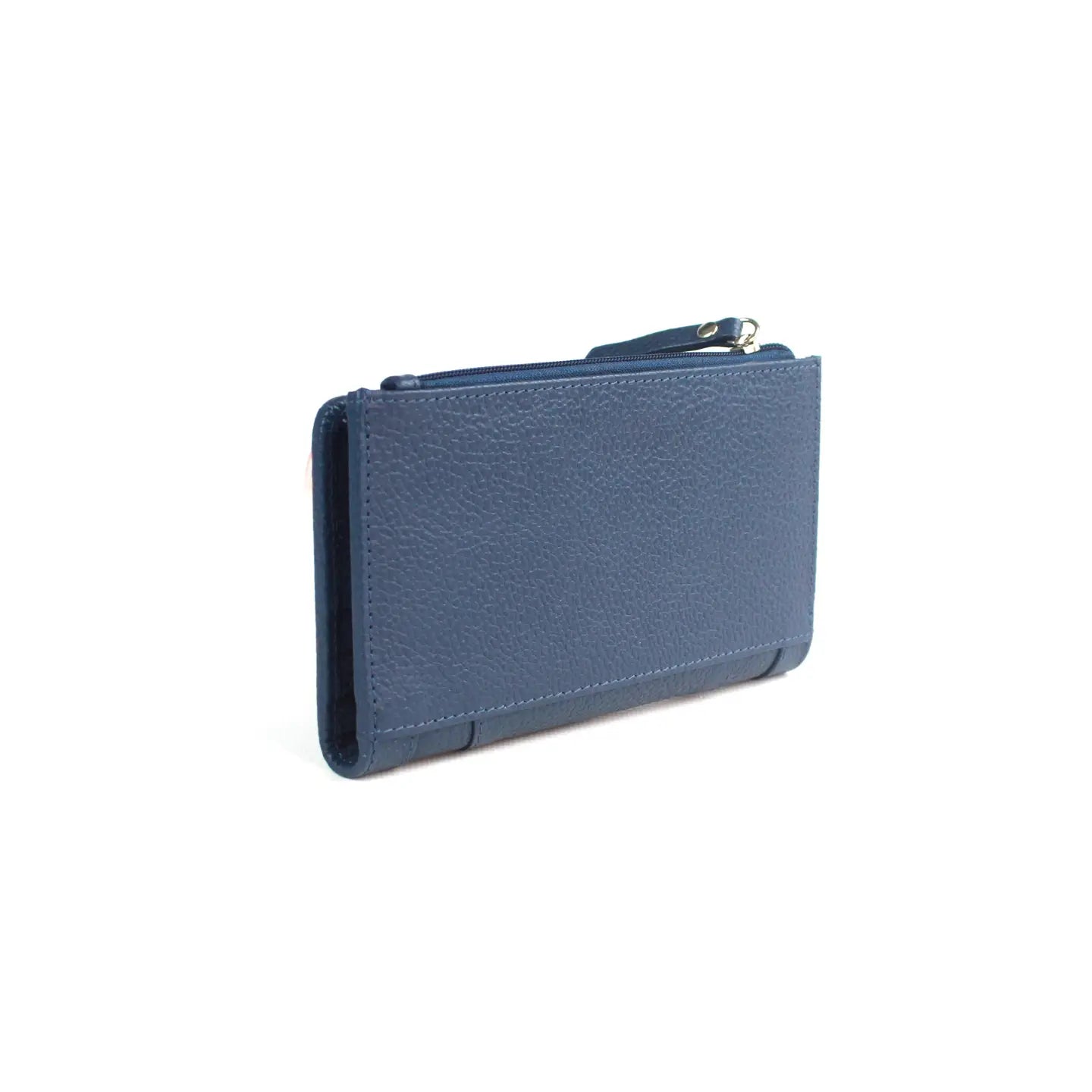 Leather Purse with Grain Finish, 11 Card Slots, ID Window & RFID Protection