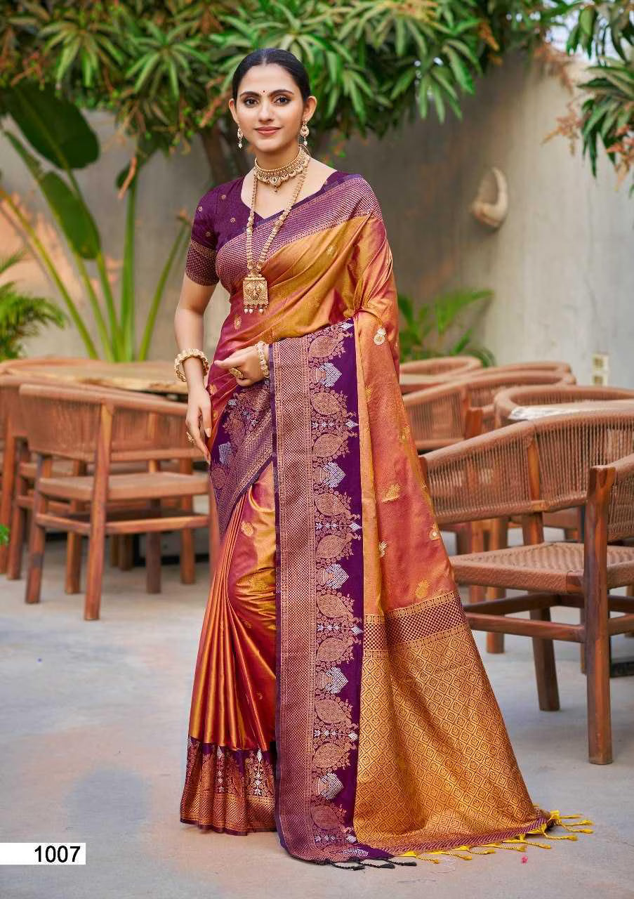 Lightweight Printed Soft Silk Saree with Blouse | Fancy Wear Silk Sari