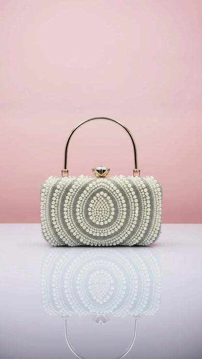 Crystal & Pearl Evening Clutch Bag Collection – Bow, Beaded, Mirrored Box Party Bags