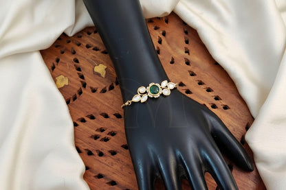 Kundan Mehendi Polish Full AD Stone Bracelets