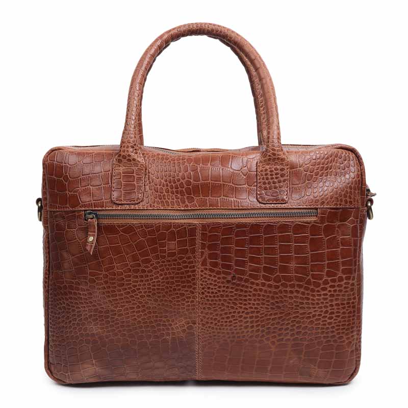 Premium Brown Genuine Leather Office Laptop Bag – Business Briefcase with Shoulder Strap