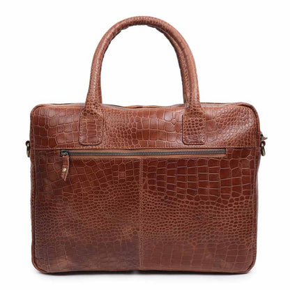 Premium Brown Genuine Leather Office Laptop Bag – Business Briefcase with Shoulder Strap