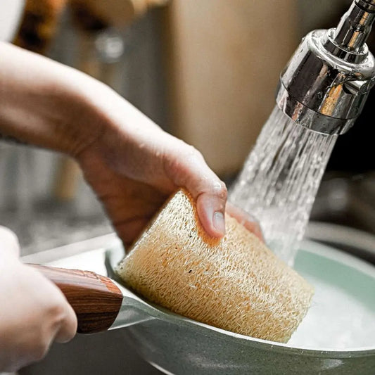 Natural Loofah | Organic Exfoliating Sponge Pad Scrubber