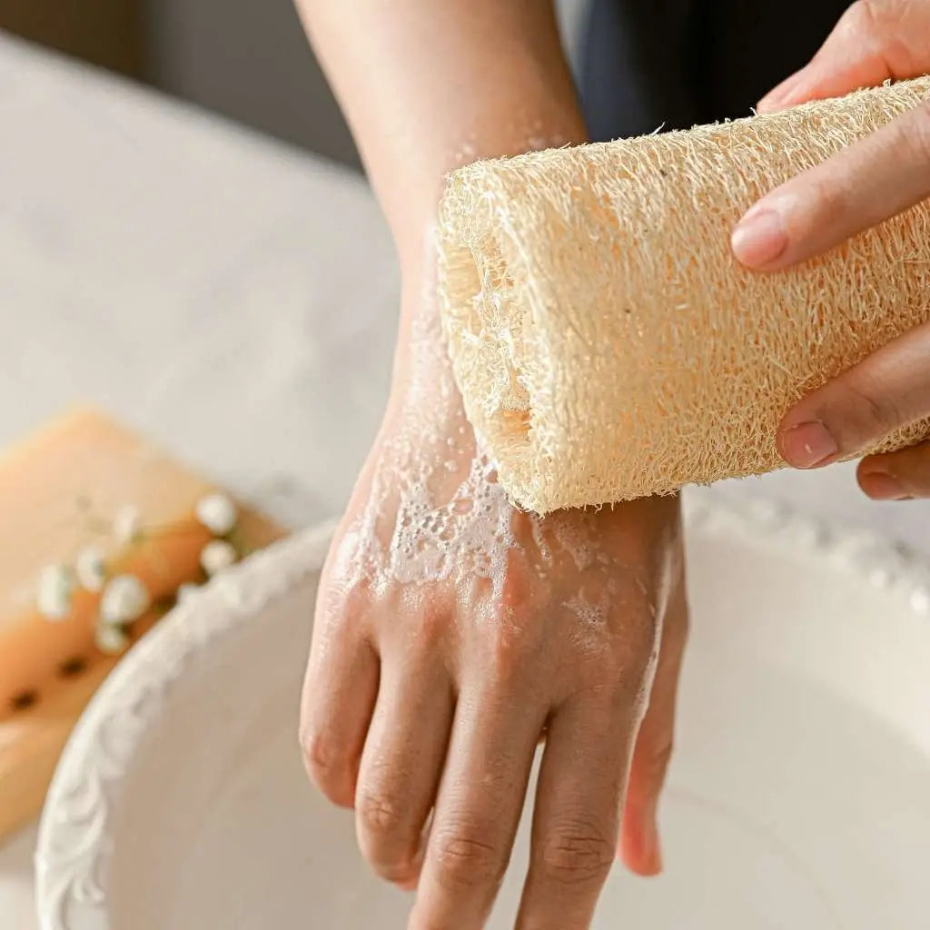 Natural Loofah | Organic Exfoliating Sponge Pad Scrubber