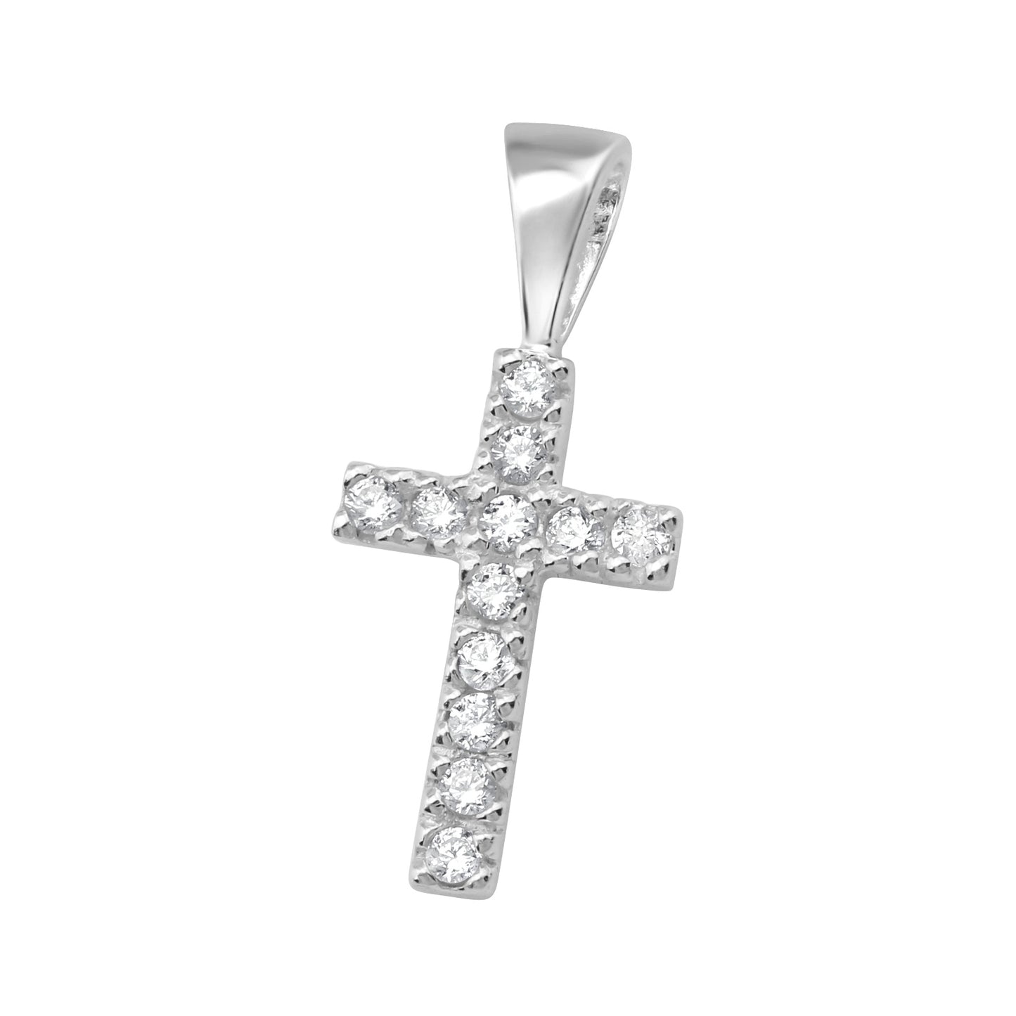 Small 925 Sterling Silver Cross - 925 Sterling Silver Jewelled Pendants