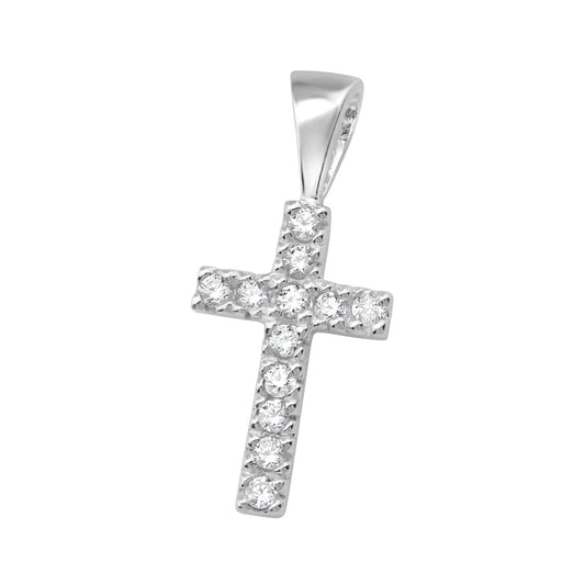 Small 925 Sterling Silver Cross - 925 Sterling Silver Jewelled Pendants
