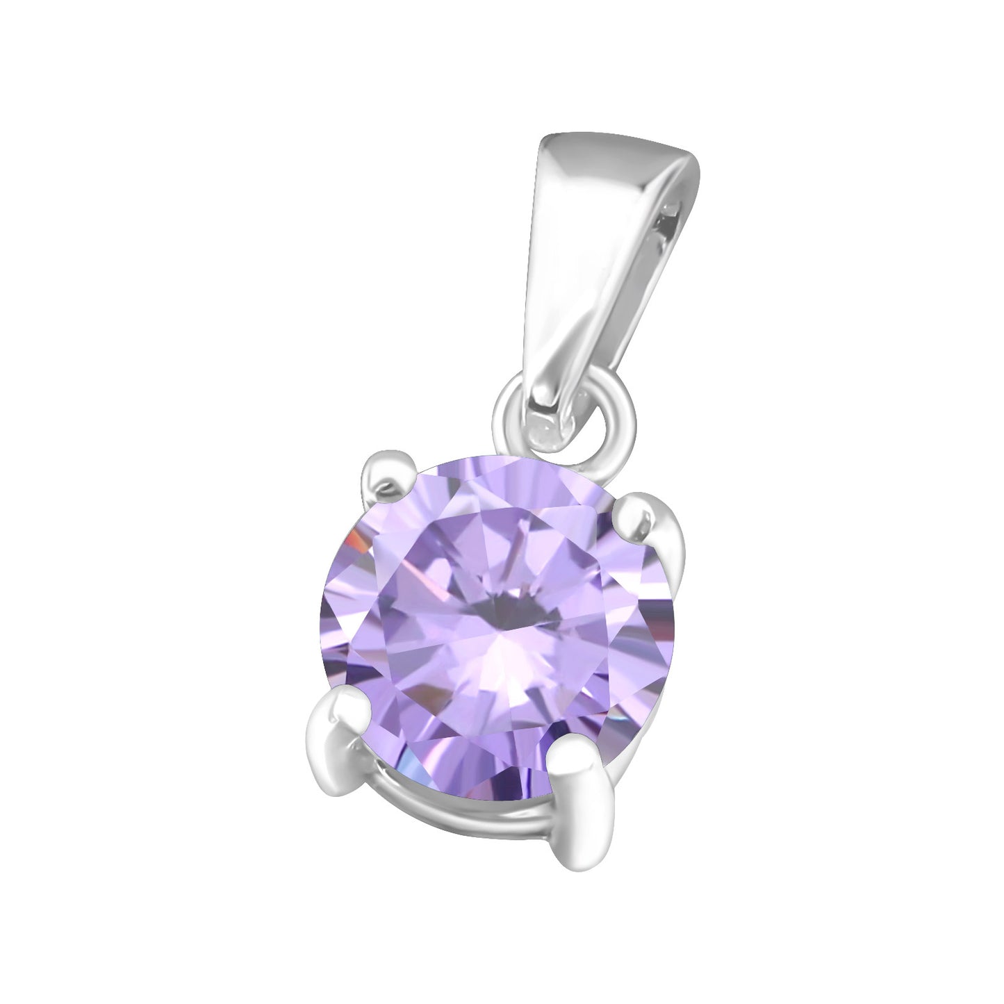 925 Sterling Silver CZ Pendant - Birthstone Necklace Charm